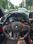 G SERIES RACE GLOSS CARBON FIBER & ALCANTARA STEERING WHEEL WITH LED DISPLAY (G80 M3, G82 M4) HEATED