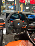 (PREORDER) G8X G2X FULL CARBON FIBER STEERING WHEEL , SIDE ALCANTARA LEATHER , HEATED