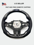 (PREORDER) G SERIES RACE GLOSS CARBON FIBER STEERING WHEEL WITH LED DISPLAY (G80 M3, G82 M4) HEATED