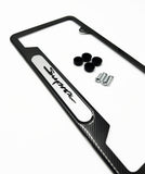 SUPRA CARBON FIBER LICENSE PLATE FRAME ( STAINLESS SUPRA LOGO )