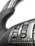 BMW E46 MANUAL SPORT, CARBON FIBER STEERING WHEEL LED WITH PERFORATED LEATHER