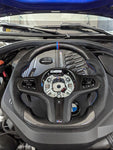 BMW G30/ G32/ G11/ G14 STEERING WHEEL ,CARBON FIBER WITH PERFORATED LEATHER , HEATED.