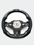 G SERIES RACE GLOSS CARBON FIBER & LEATHER STEERING WHEEL WITH LED DISPLAY (G80 M3, G82 M4) HEATED