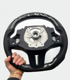 G SERIES RACE GLOSS CARBON FIBER & LEATHER STEERING WHEEL WITH LED DISPLAY (G20 G22) HEATED