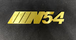 N54 METAL BADGE BRUSHED GOLD FINISH ( REAL BRASS) NO COLORS