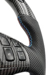 BMW E46 MANUAL SPORT, CARBON FIBER STEERING WHEEL LED WITH PERFORATED LEATHER