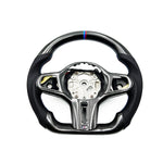 BMW G30/ G32/ G11/ G14 STEERING WHEEL ,CARBON FIBER WITH PERFORATED LEATHER , HEATED.