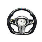 BMW G30/ G32/ G11/ G14 STEERING WHEEL ,CARBON FIBER WITH PERFORATED LEATHER , HEATED.