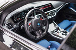 G SERIES RACE GLOSS CARBON FIBER & LEATHER STEERING WHEEL WITH LED DISPLAY (G80 M3, G82 M4) HEATED